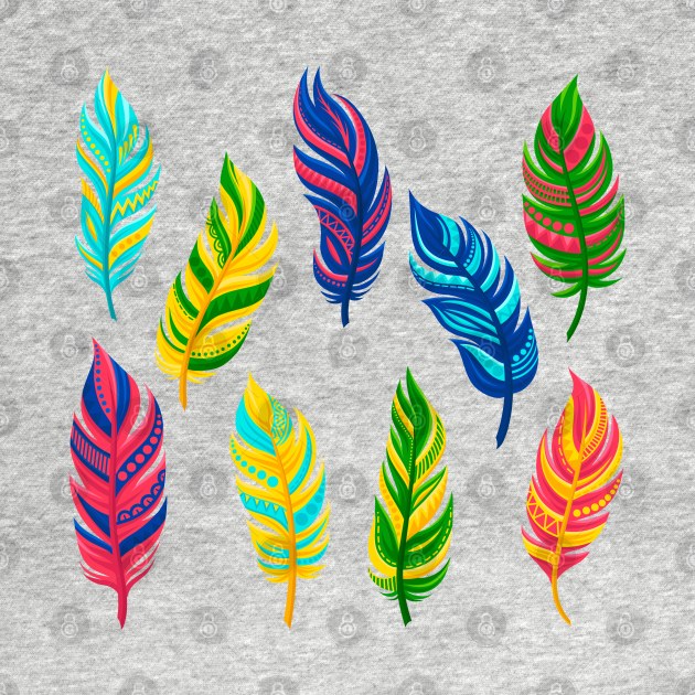 bright colored feathers by Mako Design 